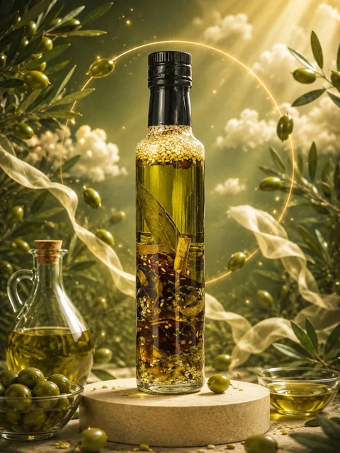 تصویر روغن زیتون چاشنی با طعم لیمویی